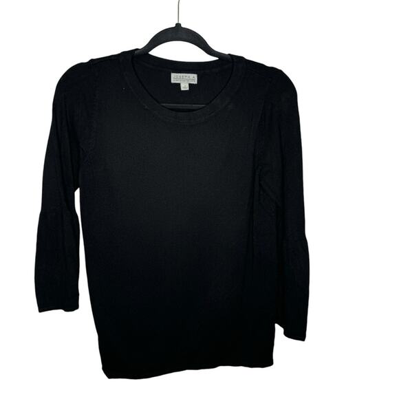 JOSEPH A. / black bell sleeve scoop neck sweater / S - Picture 1 of 7